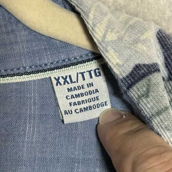 Tommy Bahama Men's Coastline Cord Lush Vines Leaf Print Corduroy Button Down XXL - Picture 15 of 16